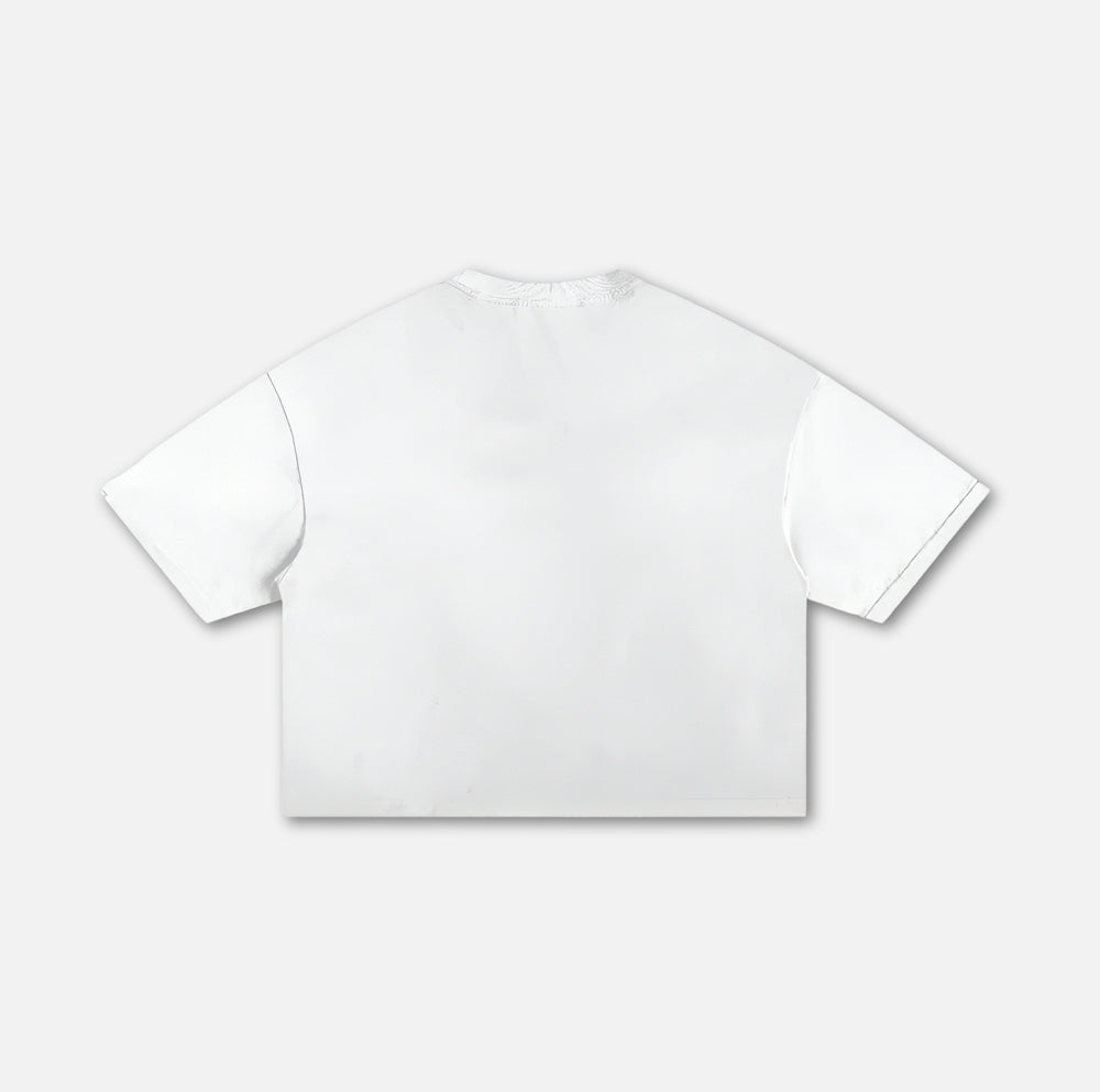 Starcross Frayed Boxy Tee - White 